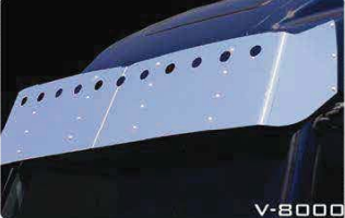 Visor 19" Volvo VNL Drop Visor / New Style 2004+ w/ (12) 3/4" Light