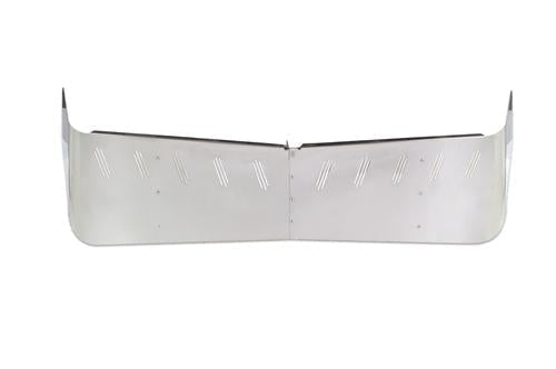 Visor 20” - 16" Bowtie Style w/ 10 Hidden Light Holes, Freightliner Columbia/Century/Coronado 3 Hole Side Mount - Stainless Steel