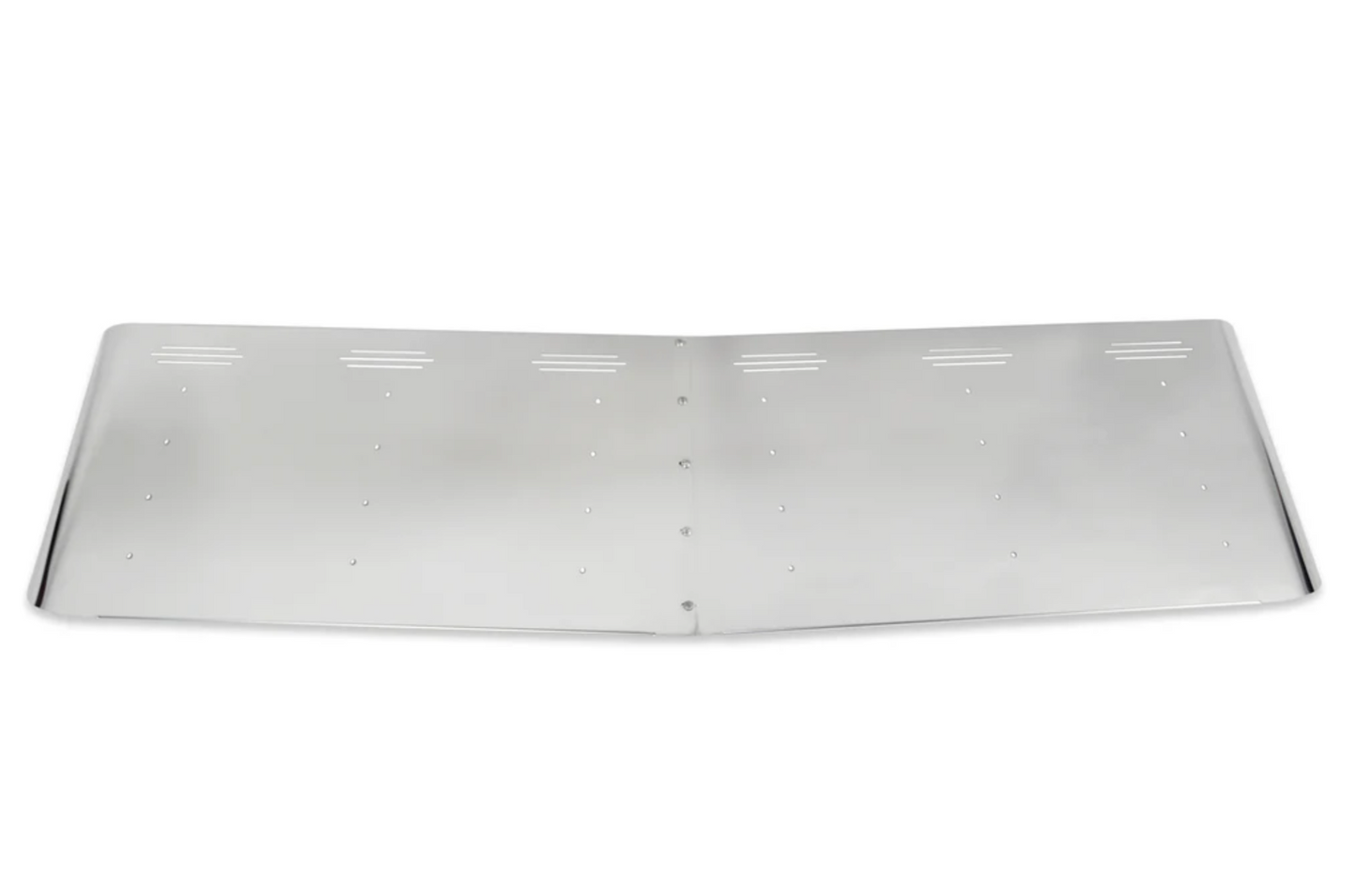 Visor 20" Close to Windshield w/ 6 Hidden Light Holes, Freightliner Classic/FLD Condo - Stainless Steel