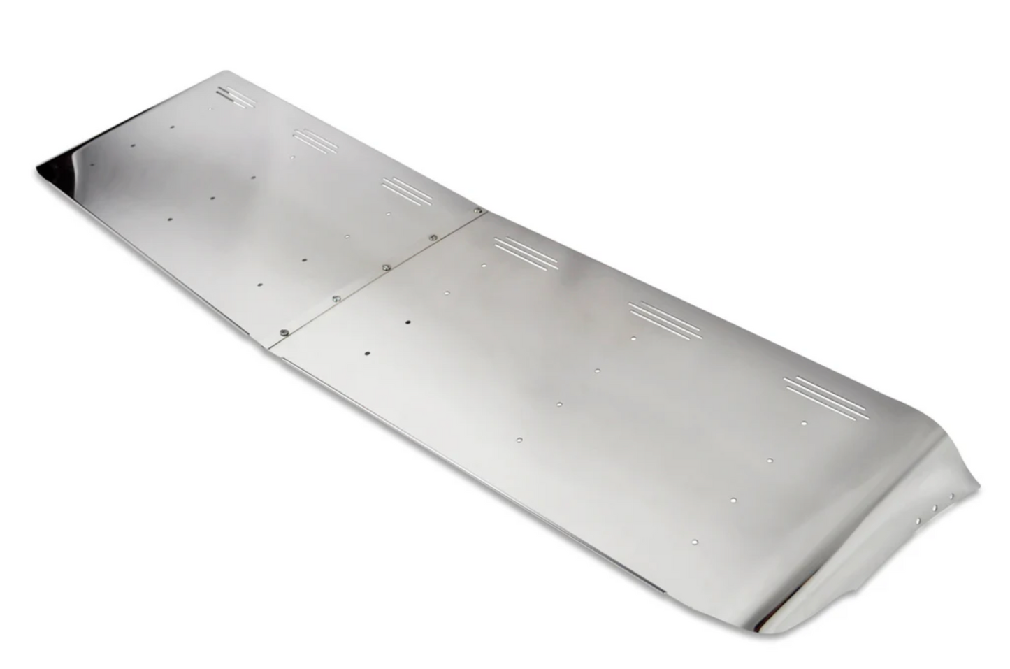 Visor 20" Close to Windshield w/ 6 Hidden Light Holes, Freightliner Classic/FLD Condo - Stainless Steel