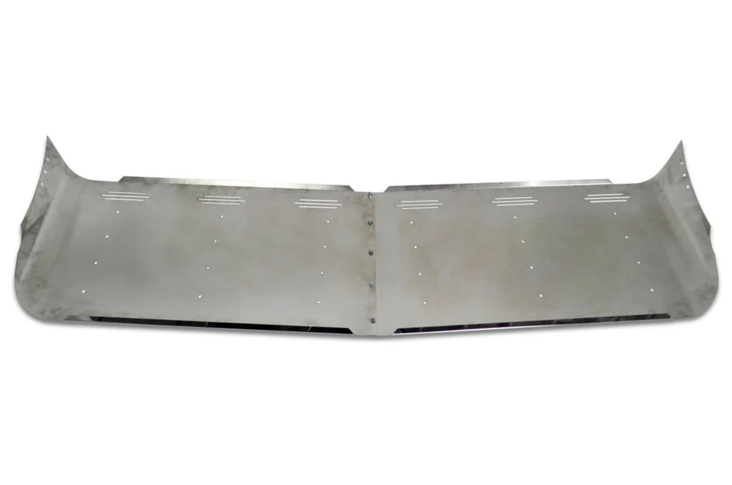 Visor 20" Close to Windshield w/ 6 Hidden Light Holes, Freightliner Classic/FLD Condo - Stainless Steel