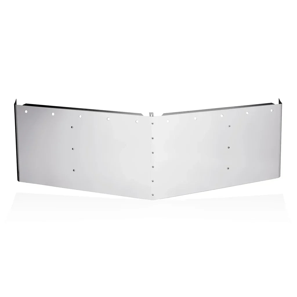 Visor 23" - 22" Freightliner Columbia/Century Semi V Style w/ (10) 3/4” Lights Holes - Stainless Steel 304 - 2 Hole Side Mount