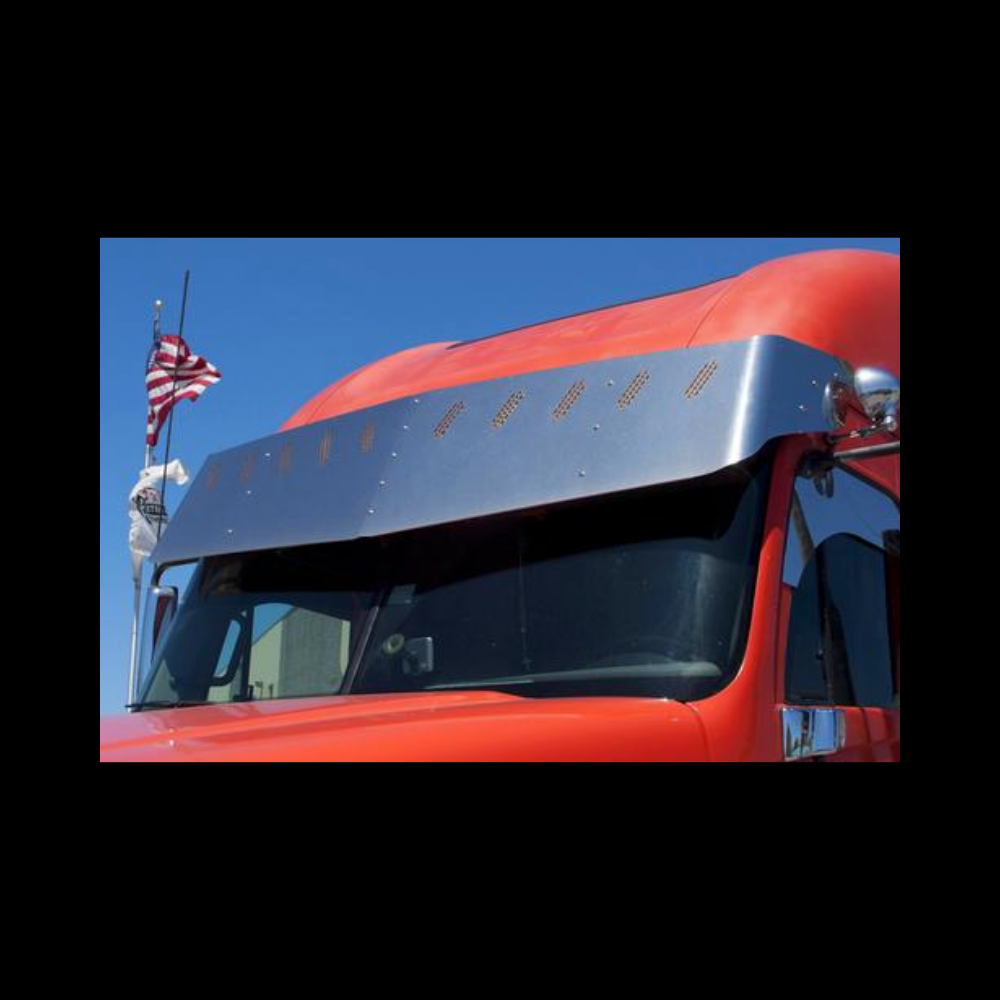 Visor Freightliner Century/ Columbia Condo Sleeper. 3 Hole. 2003 & up W/ 10 Hidden Light Holes 18" to 20" V-Style (Old US19-463302)