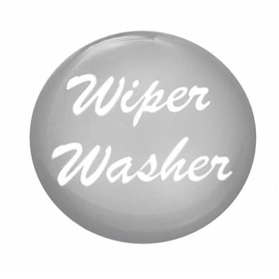 " Wiper / Washer " Glossy Dash Knob Sticker Only - Silver