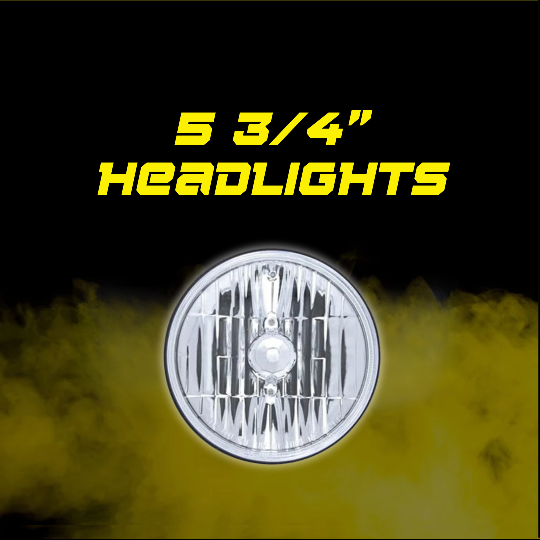 5-3/4" Chrome Headlight Trim With Lucas Tri Bar & Blue Dot – Custom Cruiser Co.