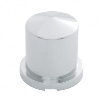 1 1/8'' x 1 7/8'' Chrome Plastic Pointed Nut Cover - Push-On (10 Pack)