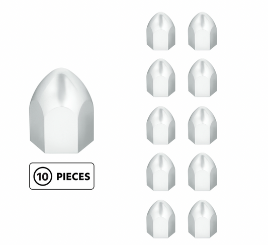 1" x 1 5/8" Chrome Plastic Bullet Nut Cover - Push-On (10 Pack)