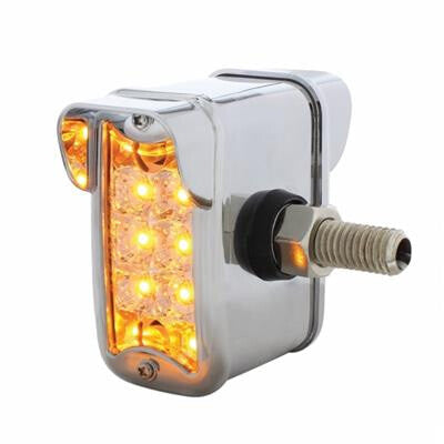 10 Dual Function LED T-Mount Refl. Double Face Light With Vertical Visor-Amber & Red LED/Clear Lens