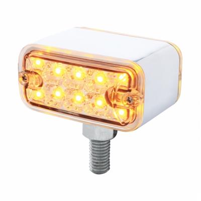 10 LED Dual Function T Mount Reflector Double Face Light w/ No Bezel - Amber & Red LED/Clear Lens