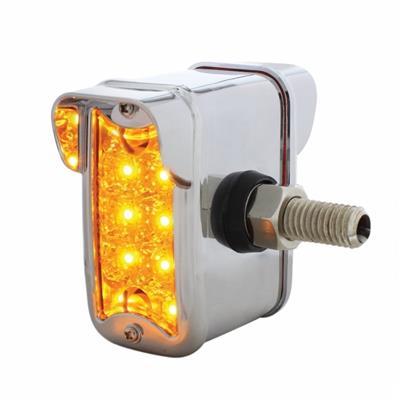 10 LED Dual Function T-Mount Reflector Double Face Light w/Vertical Visor -Amber & Red LED & Lens