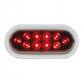 10 LED Oval Stop, Turn & Tail Light w/ Bezel - Red LED/Red Lens