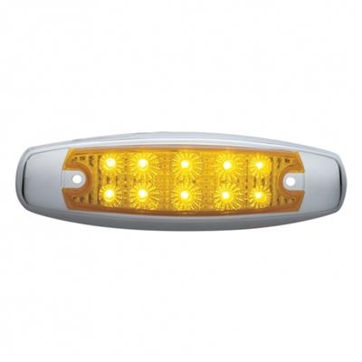 10 LED Reflector Rectangular Clearance/Marker Light - Amber LED/Amber