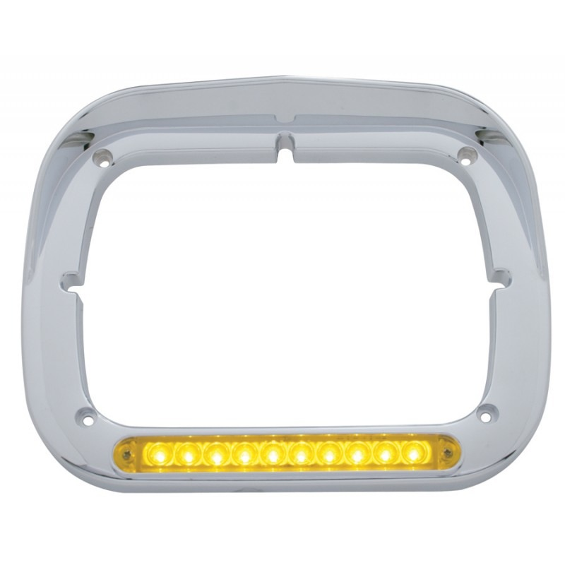 10 Led Single Headlight Bezel W/ Visor - Amber Led/amber Lens Lighting & Accessories