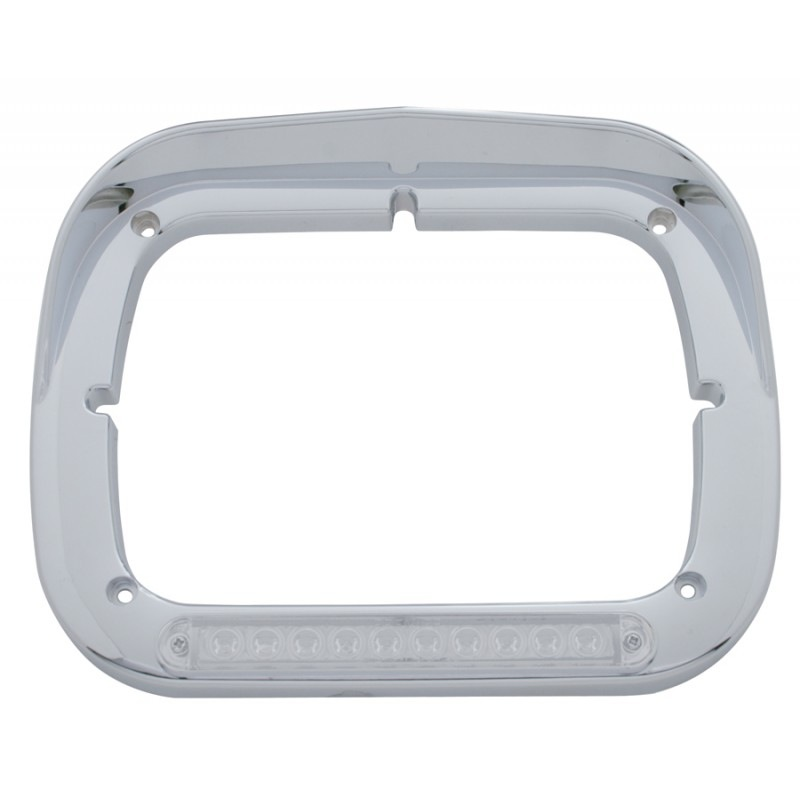10 Led Single Headlight Bezel W/ Visor - Amber Led/clear Lens Lighting & Accessories