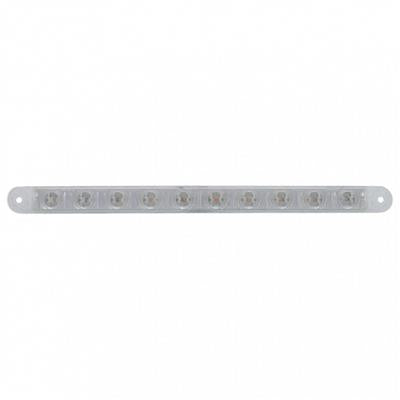 10 Red Led 9" Flush Mount S/T/T Light - Clear Lens (Bulk)
