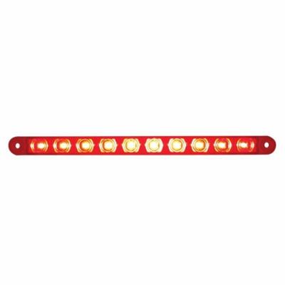 10 Red Led 9" Flush Mount S/T/T Light - Red Lens