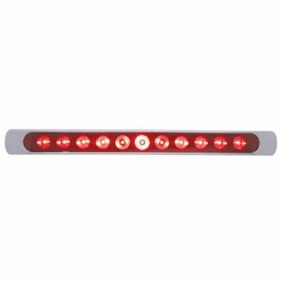 11 LED 17" Stop Turn & Tail Light Bar w/ Bezel - Red LED/Red Lens