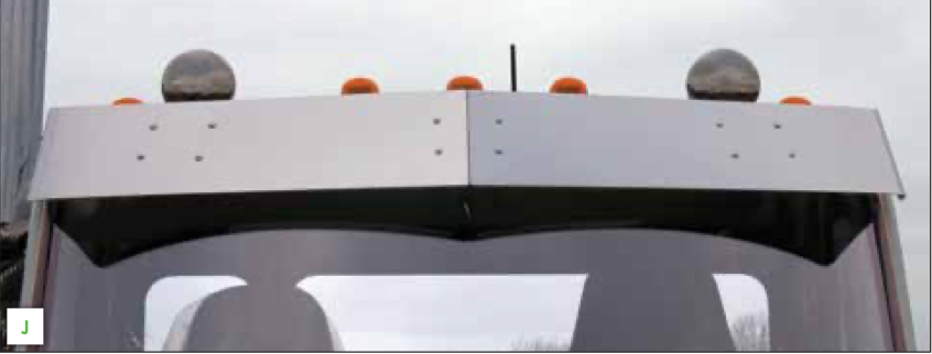 11" Visor Peterbilt 579/567 Day Cab Only