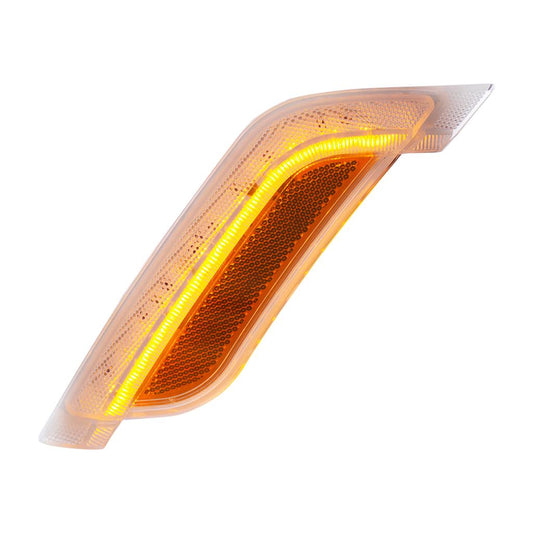 12 Amber LED Fender Turn Signal Light For Peterbilt 579 (2014-2019) & 587 (2011-2019)- Driver, Clear Lens