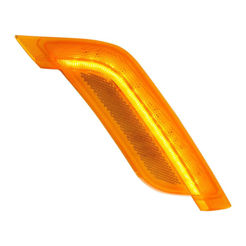 12 Amber LED Fender Turn Signal Light For Peterbilt 579 (2014-2019)& 587 (2011-2019)- Passenger, Amber Lens