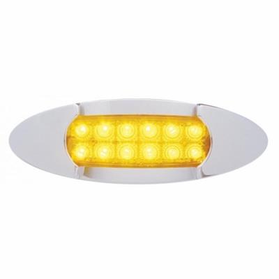 12 LED ''Maverick'' Clearance/Marker Light w/ Reflector - Amber LED/Amber Lens