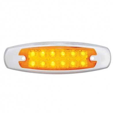 12 LED Reflector Rectangular Clearance/Marker Light - Amber LED/Amber
