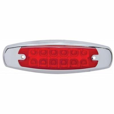 12 LED Reflector Rectangular Clearance/Marker Light - Red LED/Red Lens