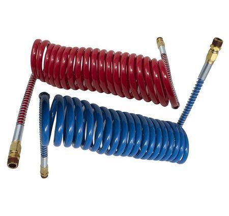 12’ Red/Blue Spring Coil Air line Brake Hose