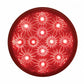 12 Red Led 4" Round S/T/T Light W/ Chrome Reflector Light - Red Lens