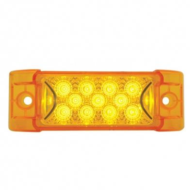 13 Amber LED Rectangular Reflector Clearance/Marker Light - Amber Lens