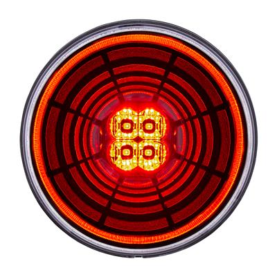 13 LED 4" Round Abyss Light Red/Clear (Stop, Turn & Tail)