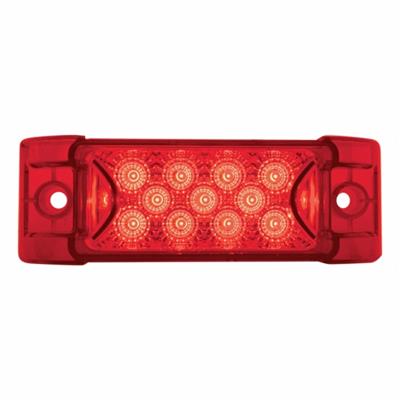 13 Red Led Rectangular Reflector Clearance/Marker Light - Red Lens
