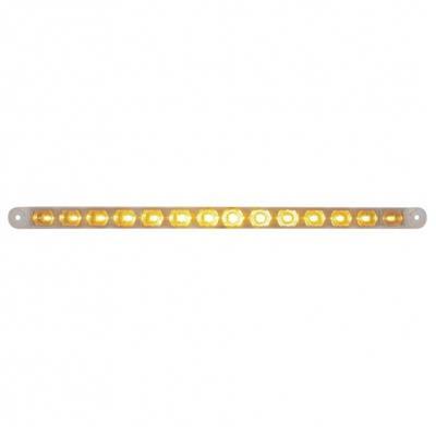 14 Amber Led 12" Flush Mount P/T/C Light - Clear Lens