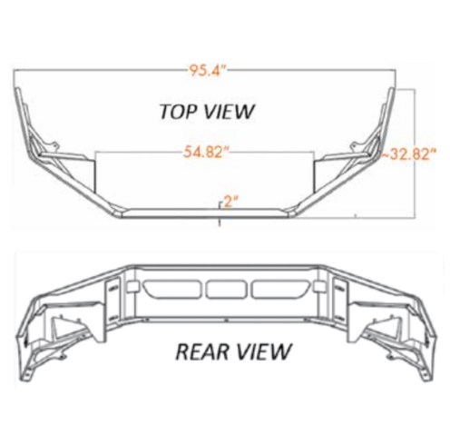 14" Chrome Bumper Volvo VNL 2018 & Newer with Mounting Brackets Included