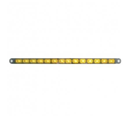 14 LED 12" Auxiliary strip Light - Amber LED/Chrome Lens (Bulk)