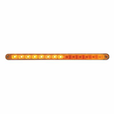 14 LED 12" Sequential Light Bar w/ Chrome Bezel Amber LED/Amber Lens