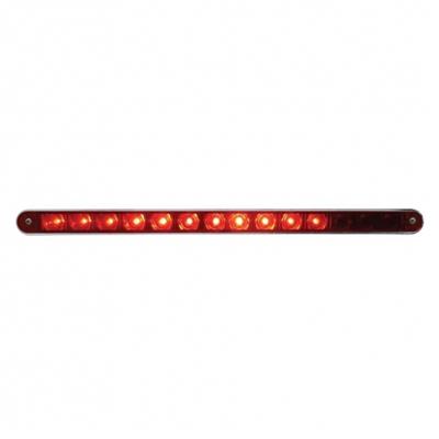 14 LED 12" Sequential Light Bar w/ Chrome Bezel - Red LED/Red Lens