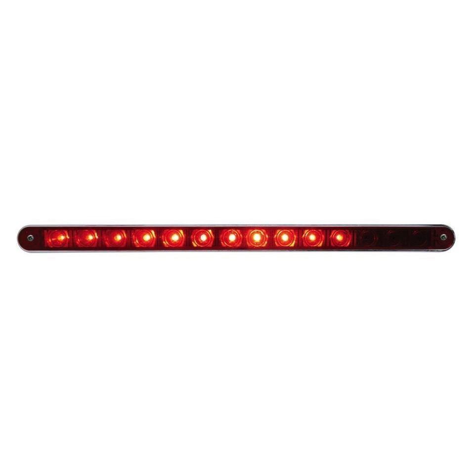 14 Led 12 Sequential Light Bar W/ Chrome Bezel - Red Led/red Lens Lighting & Accessories