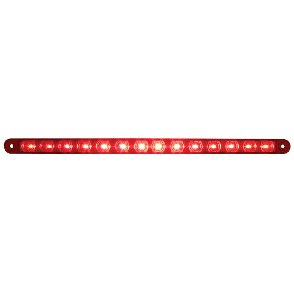 14 LED 12" Stop, Turn & Tail Light Bar Only - Red LED/Red Lens.