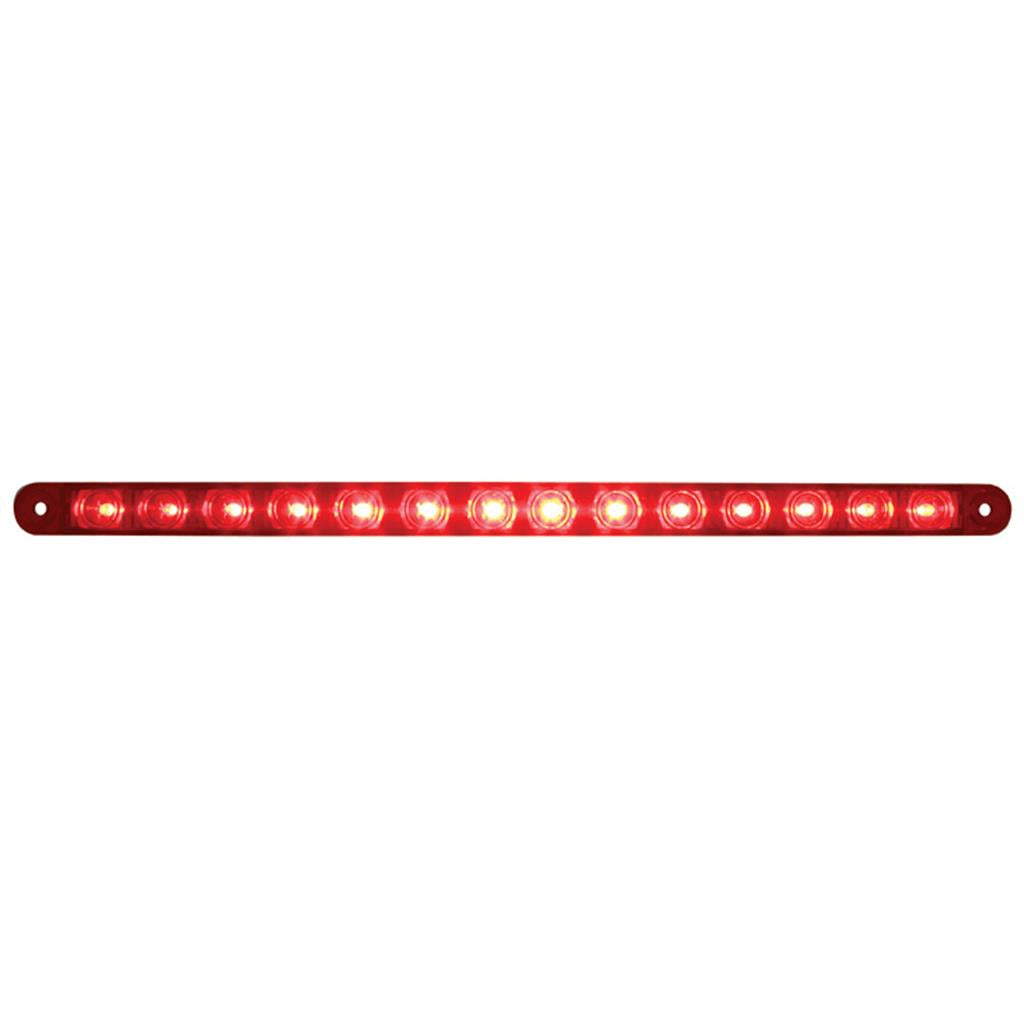 14 LED 12" Stop Turn & Tail Light Bar Only - Red LED/Red Lens.