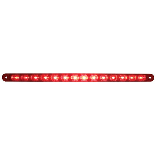 14 LED 12" Stop Turn & Tail Light Bar Only - Red LED/Red Lens.