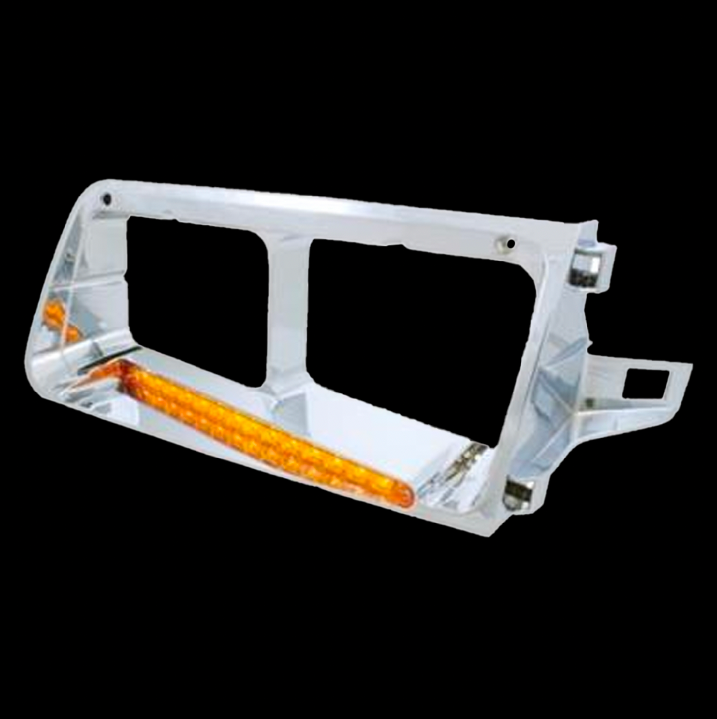 14 LED Freightliner FLD Headlight Bezel - Amber LED/Amber Lens