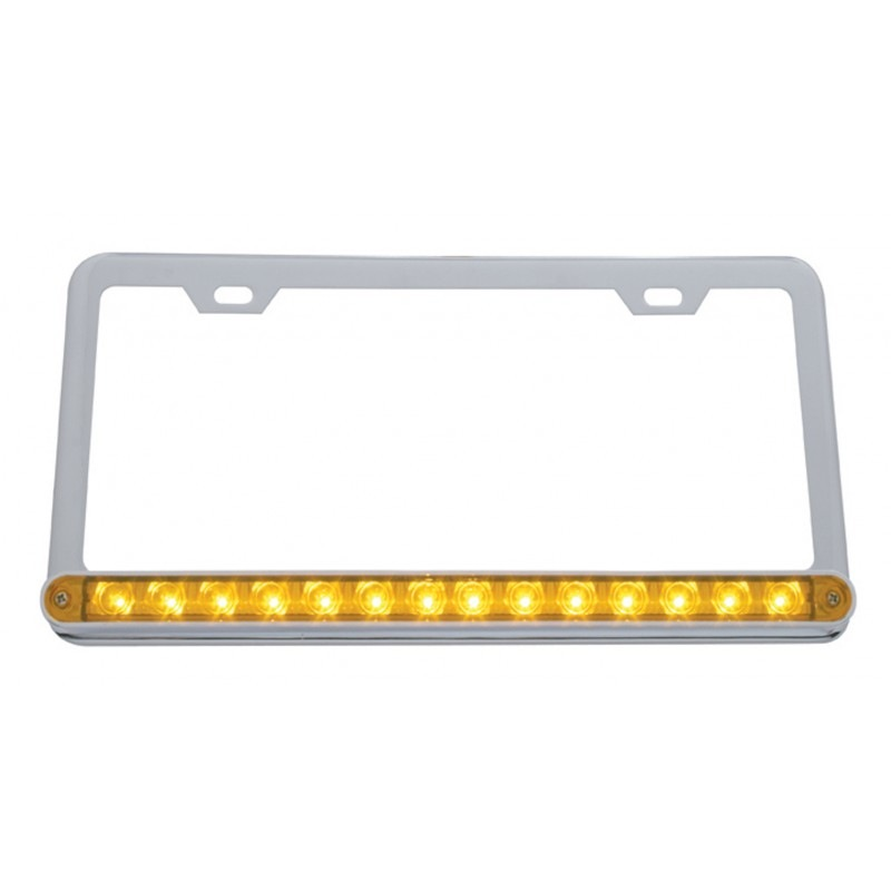 14 Led Light Bar License Frame - Amber Led/amber Lens Lighting & Accessories