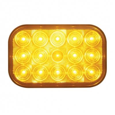 15 Amber Led Rectangular P/T/ C Light - Amber Lens