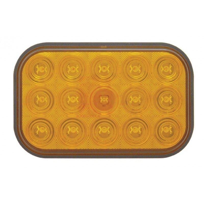 15 Amber Led Rectangular P/t/ C Light - Lens Lighting & Accessories