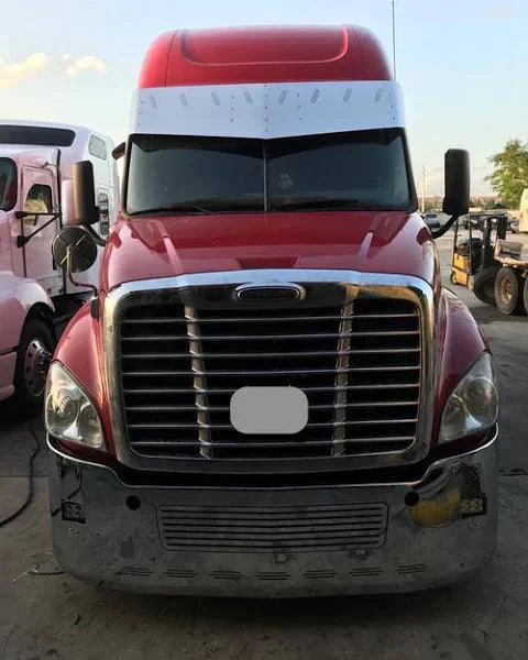 15" At Center, 13" Visor “V” Style, 15", Curved Windshield, Stainless Steel To Paint, 8 Hidden Light Holes. Fits Kenworth T600, T800, W900