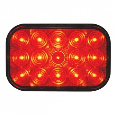 15 Red Led Rectangular P/T/ C Light - Red Lens