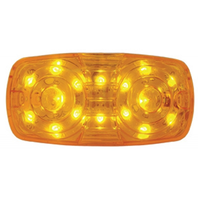 16 Led Rectangular Clearance/marker Light W/ 2 Wires - Amber Led/amber Lens Lighting & Accessories