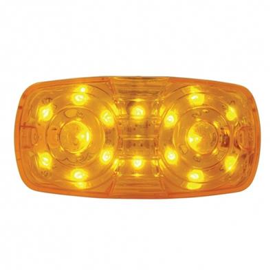 16 Amber Led Rectangular "Tiger Eye" Clearance/Marker Light - Amber Lens