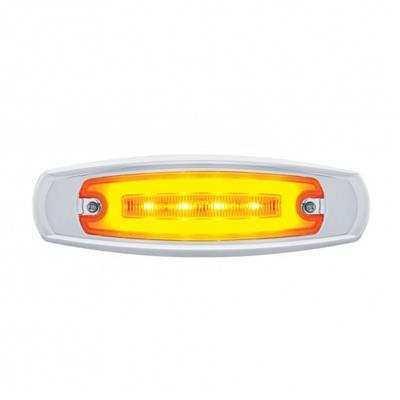 16 LED "GLO" Rectangular Clearance/Marker Light W/ Bezel - Amber LED/Amber Lens